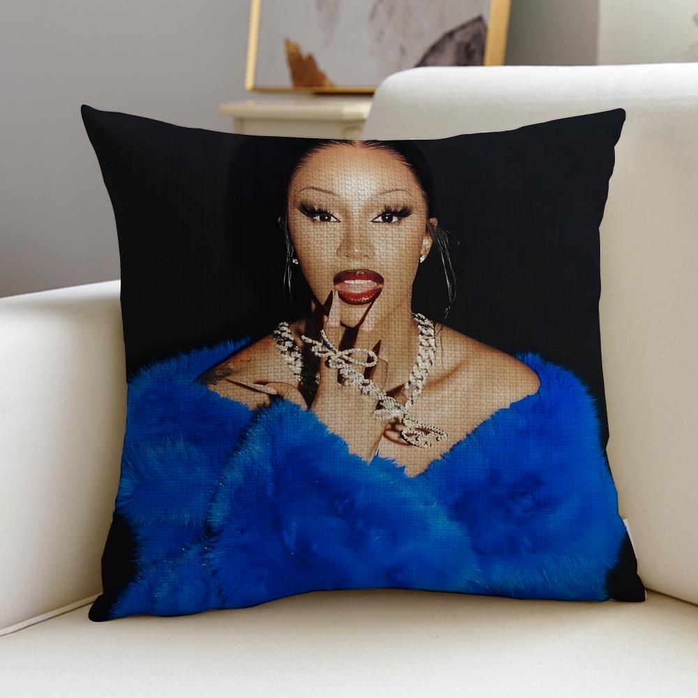 HipHop BBCardi BS Cushion Cover Breathable and skinfriendly linen pillowcase square removable and washable cushion