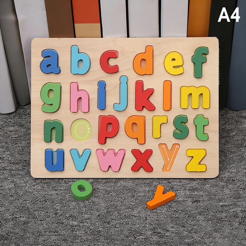 Dětské Alfabetické Aritmetické Číselné Puzzle Dřevěné Montessori Předškolní Učení Vzdělávací Hra Hračka Narozeninové Dárky Pro Děti