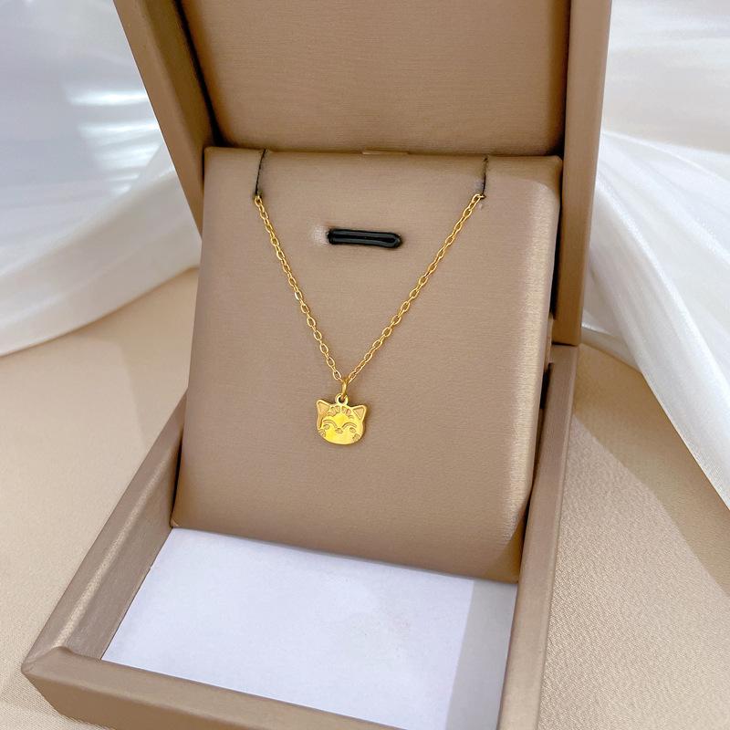 Geometric Planet Personality Minimalist Wind Furnace Real Gold Necklace Female Collarbone Chain