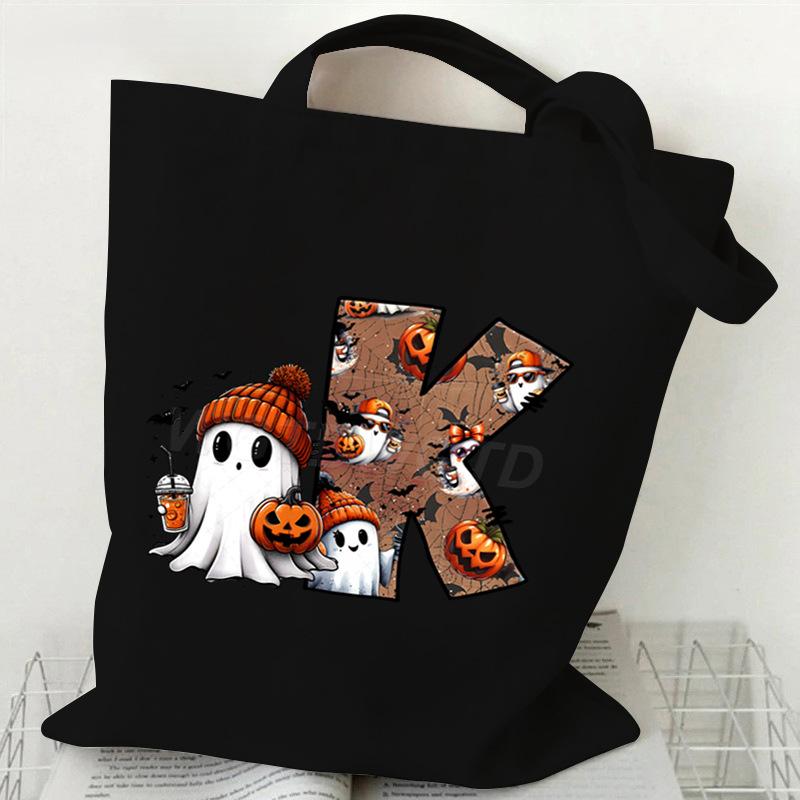 26 Letters Personalized Printing Trend Handbag Commuter Shoulder Bag Canvas Bag