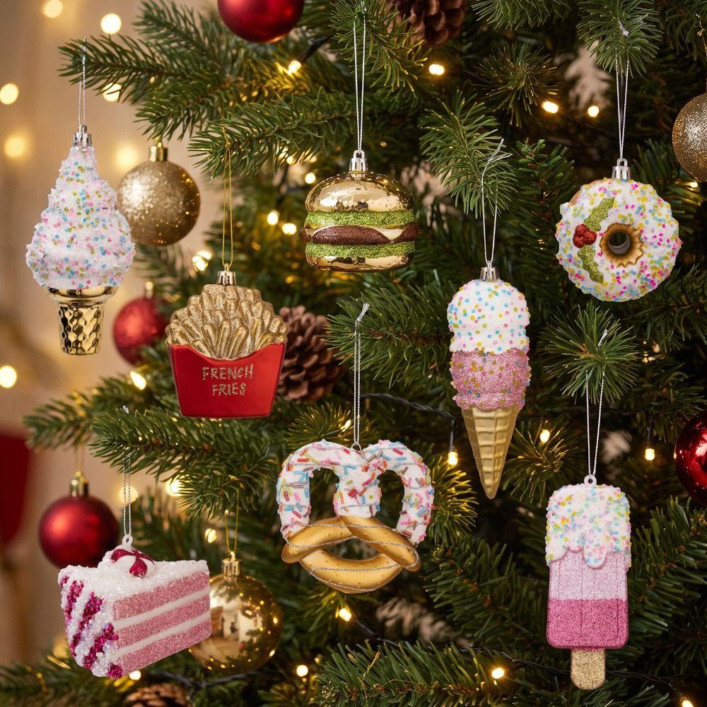 Shiny Metallic Christmas Hanging Decor Holiday Tree Decorations  Home Holiday Decor