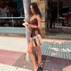 Vintage Y2k Puntíkované Barevný Blok Síťované Cami Mini Šaty Sexy Špagetová Ramínka Výstřih do V Bez Zad Zavazování Bodycon Šaty Neformální Denní