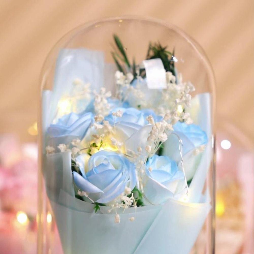 LED Light Rose Eternal Flowers Realistic Simulation Flower Starry Sky Bouquet  Valentine's Day