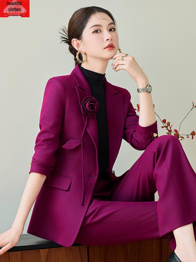 Elegant Women's Autumn/Winter Suit Set - Professional, Fashionable, and Versatile Workwear