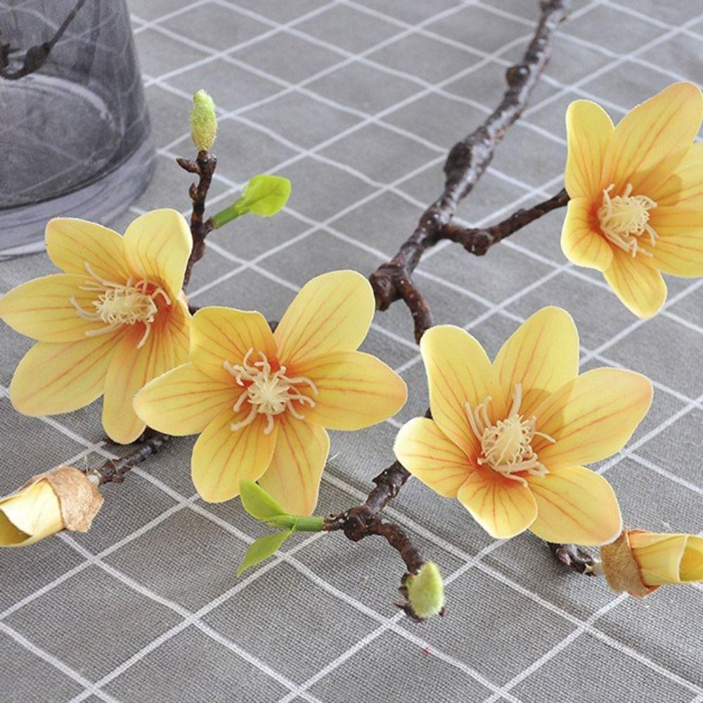 Seidenmaterial Künstliche Magnolienblüte Farbverlauf Künstlicher Blumenstiel Partydekoration