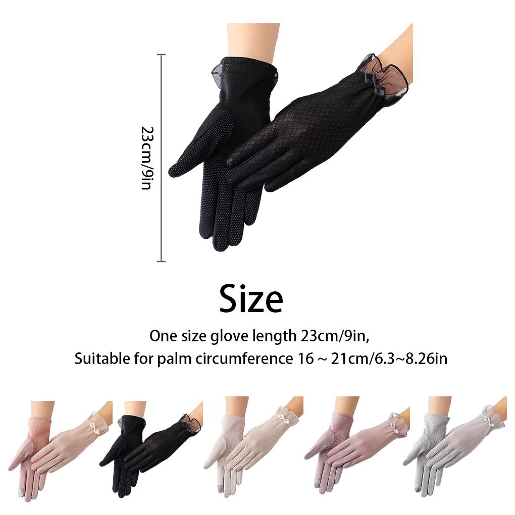 Sunscreen Gloves Lace Style Ice Silk Thin Mesh Breathable Sun Block Elegant Women Mittens Summer Accessories Costumes Supplies