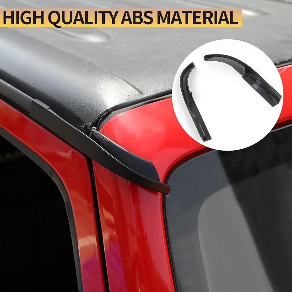 ABS Auto Hardtop Regenrinnenableiter Tropfschienenverlängerungen Dachwasserschutz Ableitkanal Schutz für Jeep Wrangler JK 07-17