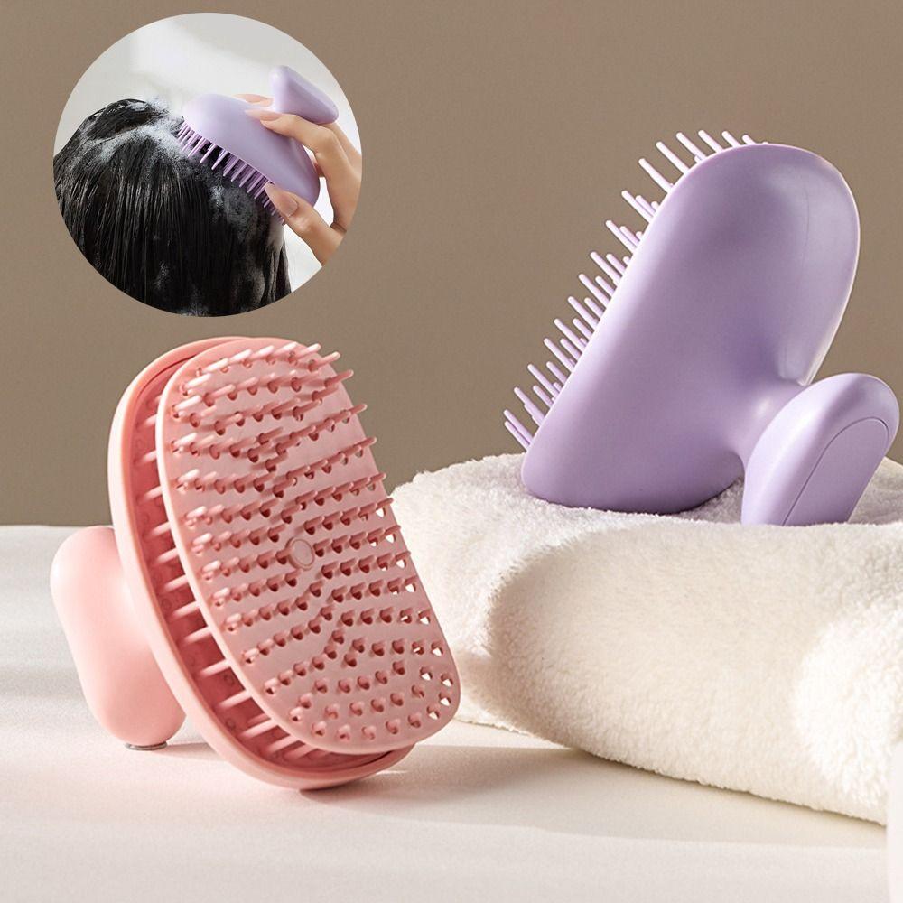 Soft Silicone Shampoo Brush Dandruff Removal Head Scalp Massager Hair Washing Comb Salon Use