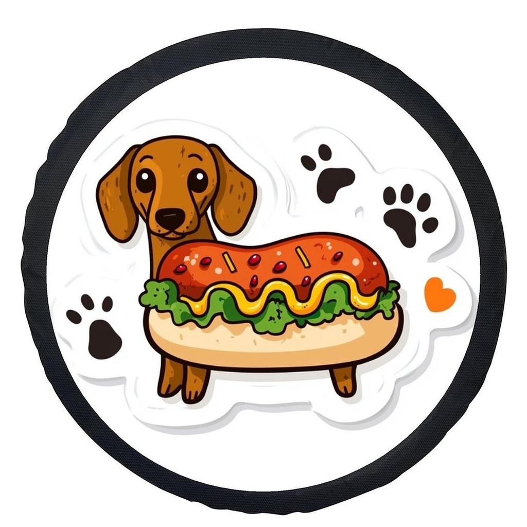 Hot Dog Dachshund Puppy Tire Cover Universal Spare Wheel Protector Durable Protection