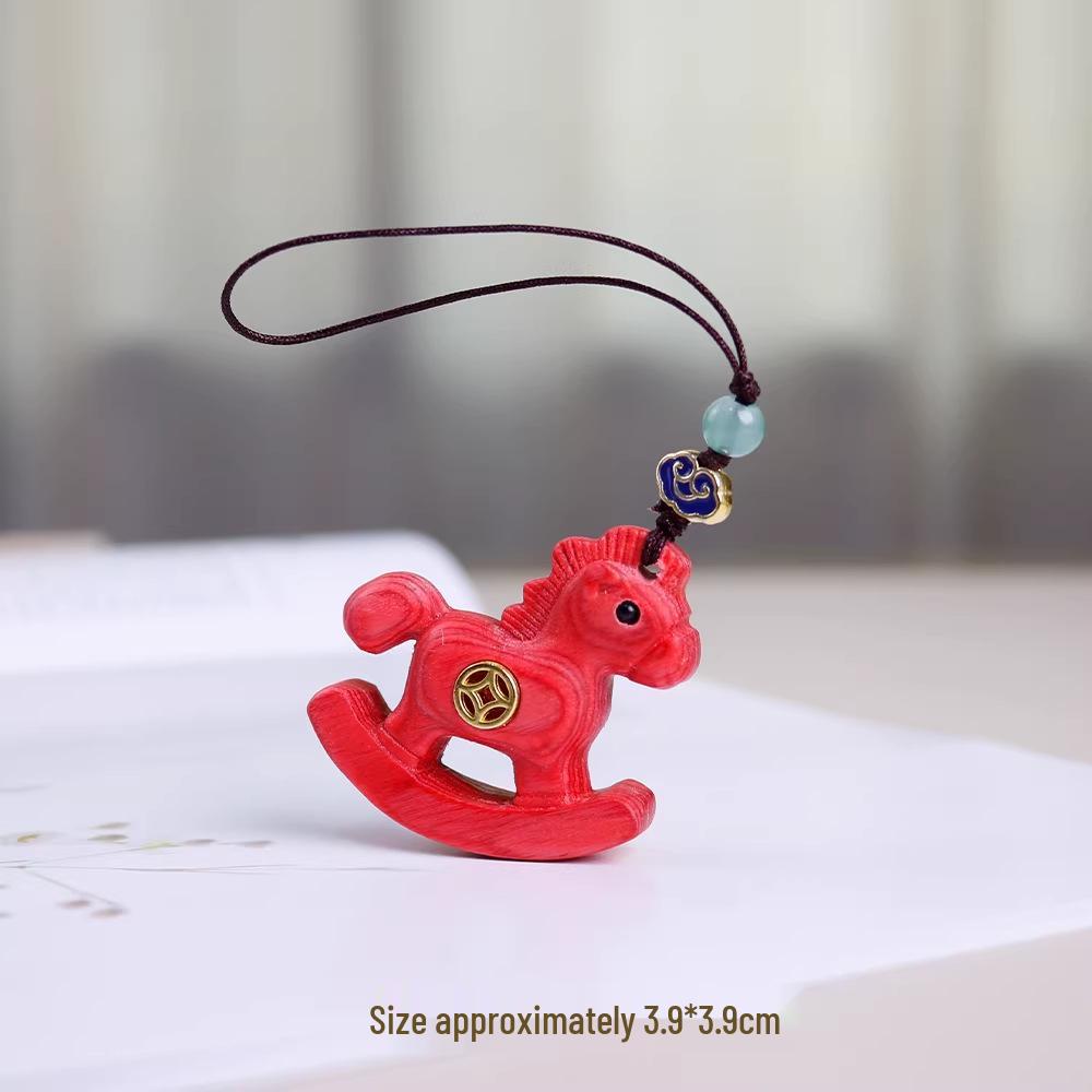 

Solid Wood Zodiac Horse Bell Ornament - Year of the Horse Decorative Desktop Piece