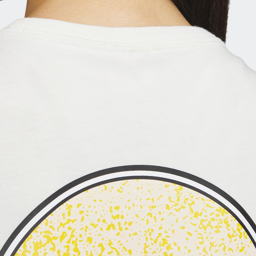 Adidas Originals Letter Logo Cartoon Print Sports T-Shirt Women Tops White IK8614