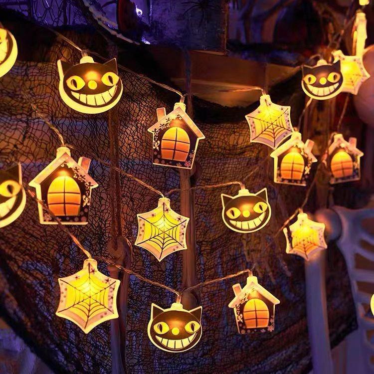Halloween LED Pumpkin String Lights - Colorful Ghost Festive Decor