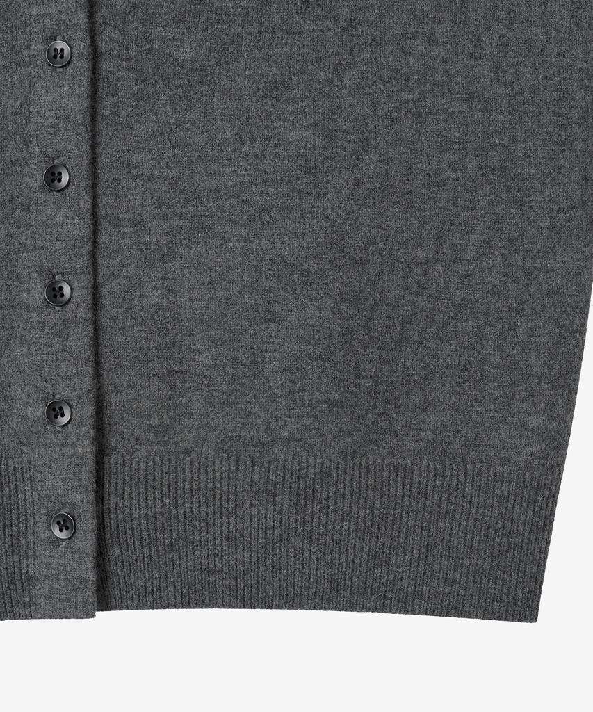 Basika Layered V-Neck Tie Cardigan (Gray)