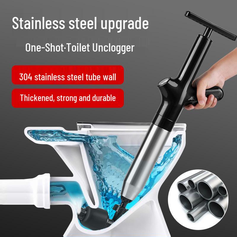 One-Shot Drain Unblocker for Toilets, Sewers, and Kitchen Floors