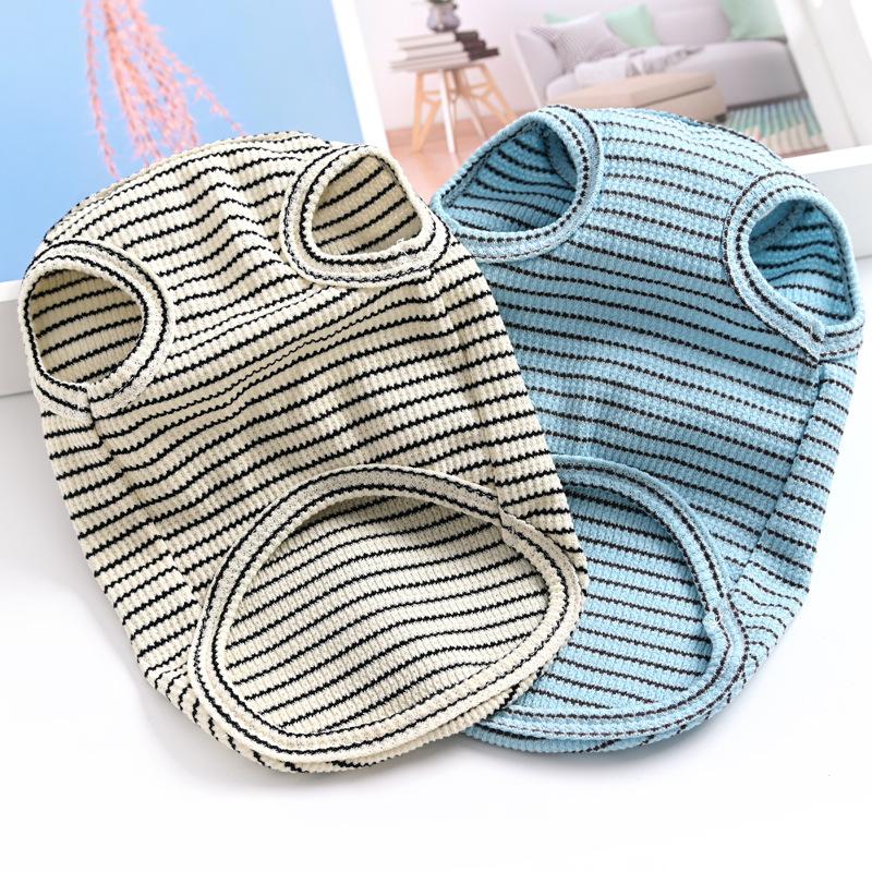 Striped Pet Cat Vest Puppy Dog Clothes Small Dog Pomeranian Bigbear Teddy Spring Autumn Summer Thin