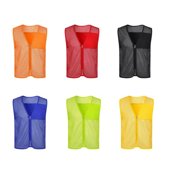 Adults Volunteer Vest Waiter Bartender Work Uniform Event Activity Sleeveless Jacket Supermarket Zipper