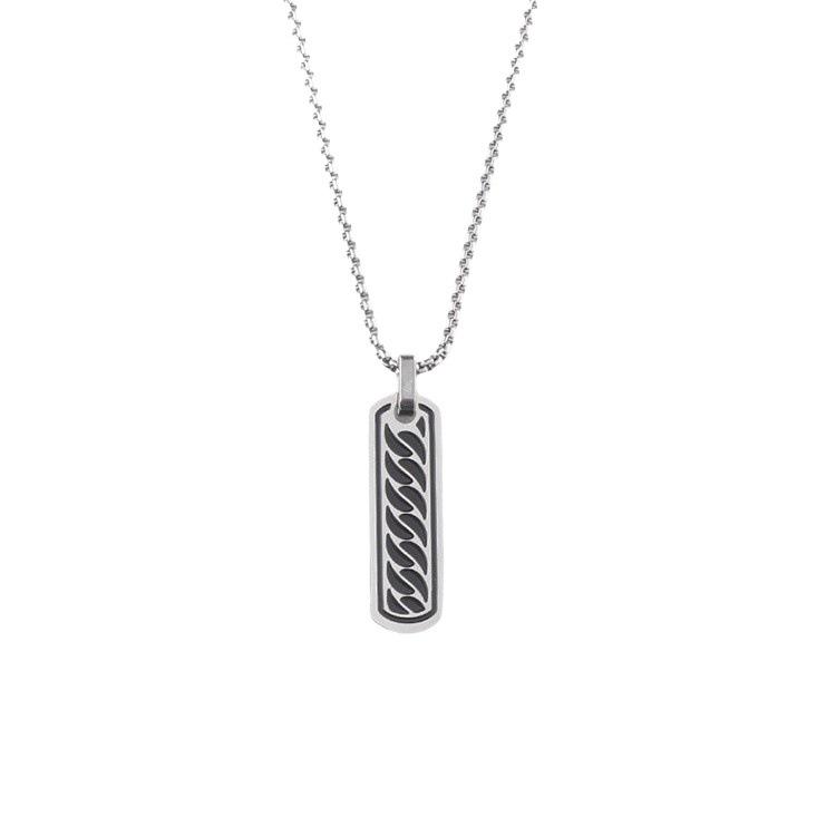 3D Titanium Steel Long Bar Men's Hip Hop Necklace - Stainless Steel Couple Pendant Jewelry
