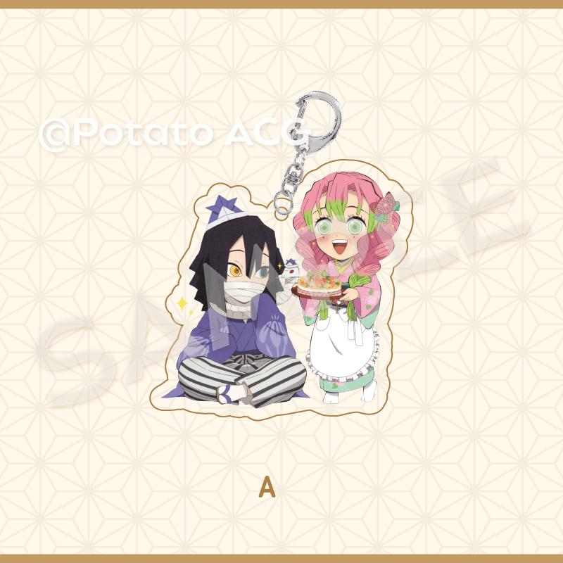 Keychain Pendant Anime Demon Slayer Kimetsu No Yaiba Kamado Tanjirou Double Sided HD Bag Pendant Gift For Fans Cosplay Props Jewelry Gift