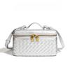 Handmade Woven Box Bag Fashion Handheld Makeup Clutch Shoulder Crossbody Purse for Women KTB