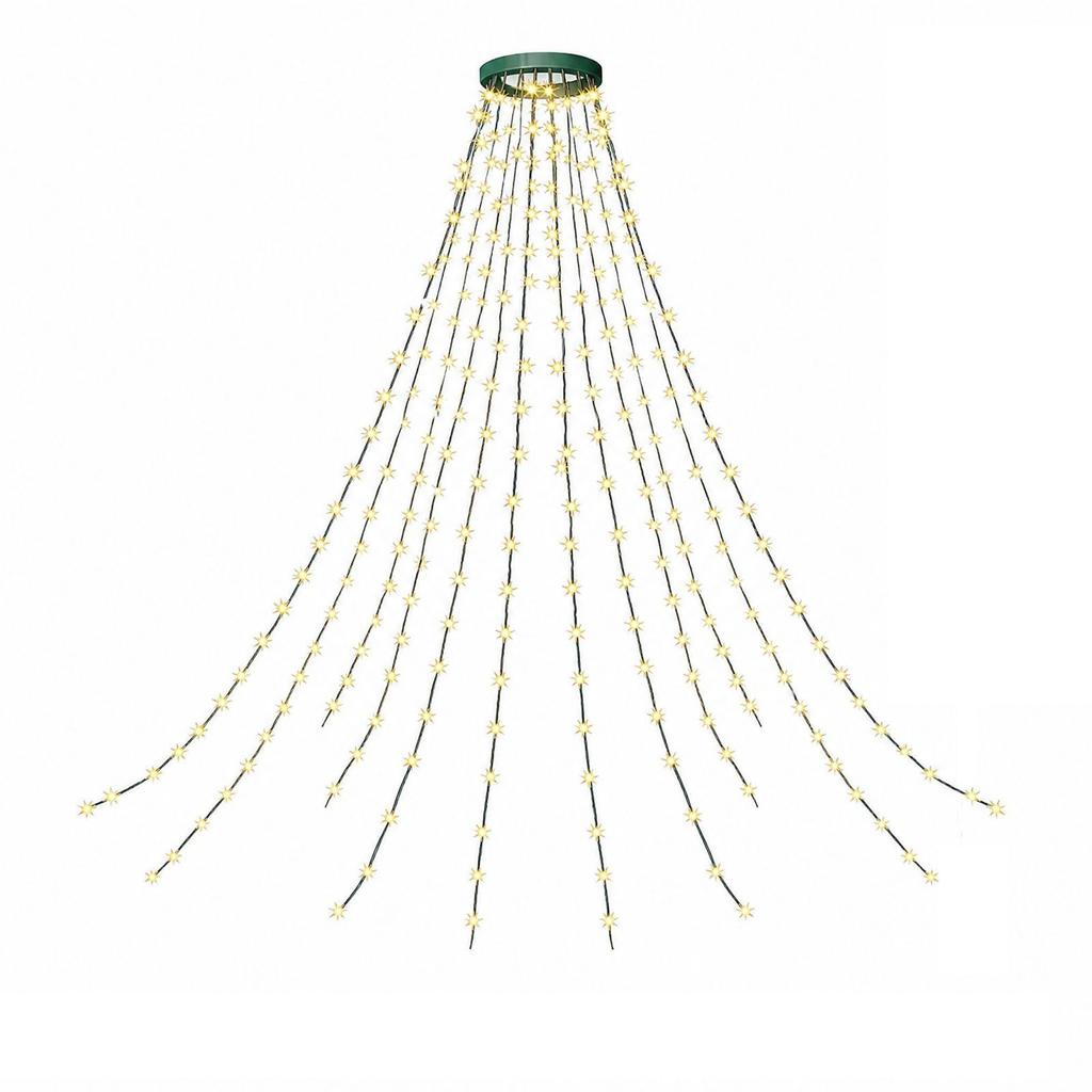 Christmas Tree Topper Light with and Star, Multicolor Cascading Lights, Low Voltage Tree Decoration
