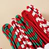 Calcetines navideños de algodón verde y rojo a rayas por encima de la rodilla con lazo, largos, 70 cm