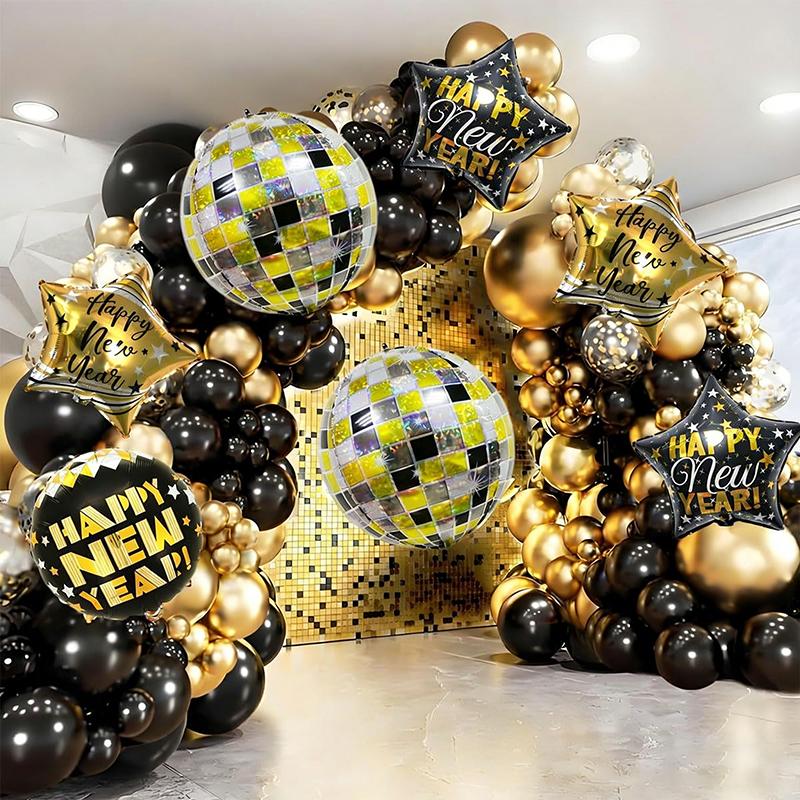 Zestaw 6/7/11 szt. balonów foliowych na Nowy Rok Złote balony z cyframi Duży balon w kształcie butelki wina Dekoracja na imprezę Sylwestrową