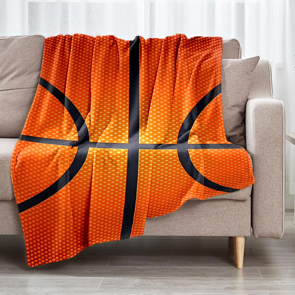 Deka s potiskem na téma basketbal - Ideální na pohovku, postel, cestování a venkovní použití | Lze prát v pračce, útulná a odolná.