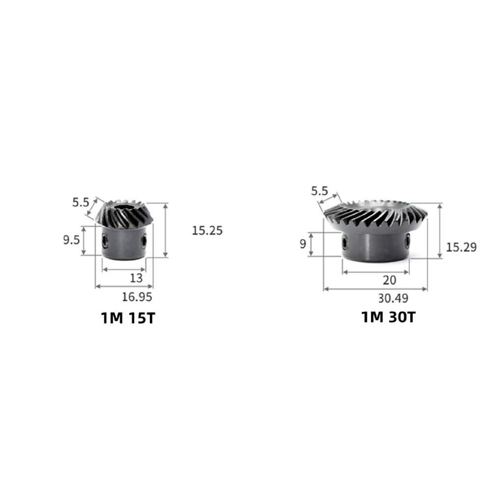 1: 2 Spiral Bevel Gear 1M 15/30/20/40 Teeth Steel Helical Gear
