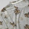 Women's Floral Short Sleeve Tee Basic Versatile Soft Casual Top for Daily Shopping & Outings