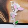 Blucome Mode Rosa Blume form Brosche Emaille kupfer Corsage für Frauen Mädchen Anzug Kragen Clip Pins Hochzeit Partei Schmuck Geschenk
