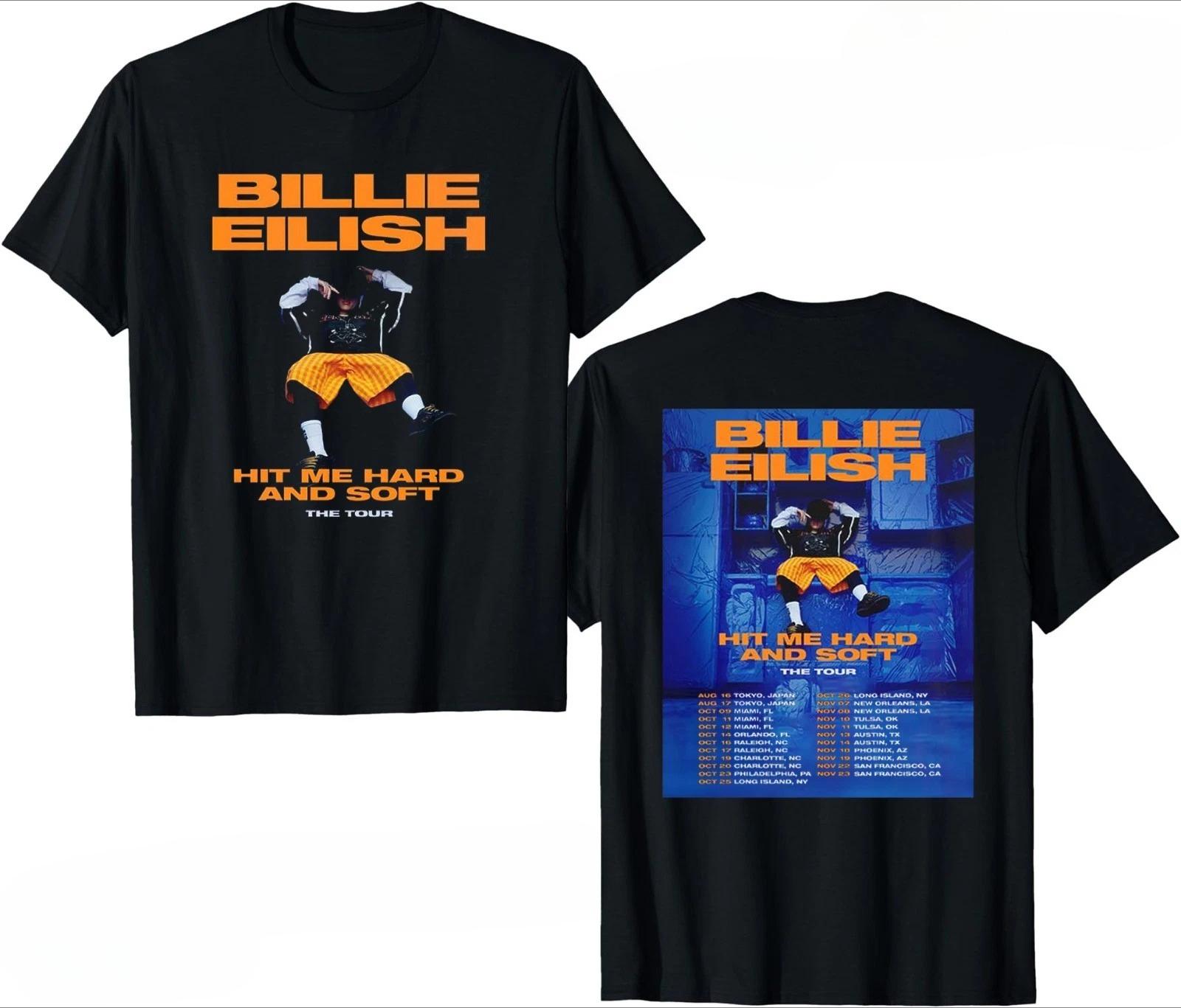 

Футболка Billie Eilish Hit Me Hard and Soft The Tour - Разноцветная Высококачественная Роскошь для Мужчин и Женщин Топ Y2k Лето 4XL