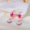 Trendy Oceanics Inspire Earrings Seashells Designs Drop Ear Hook Accessory for Sensitive Skin Casual To Party Wear
