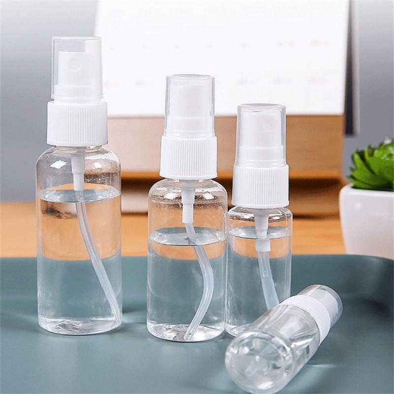 50PCS Mini Spray Bottle Set - 20ml 30ml 50ml 100ml Plastic Refillable Perfume Bottles Portable Atomizers for Travel Accessories