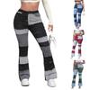 Pantaloni di Jeans a Zampa d'Elefante Hot Girl Donna Retro Vita Alta Sollevamento Fianchi Lavaggio a Contrasto