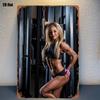 Dynamic Strength Training Women Metal Sign Xin for Home Gym Wall Decor