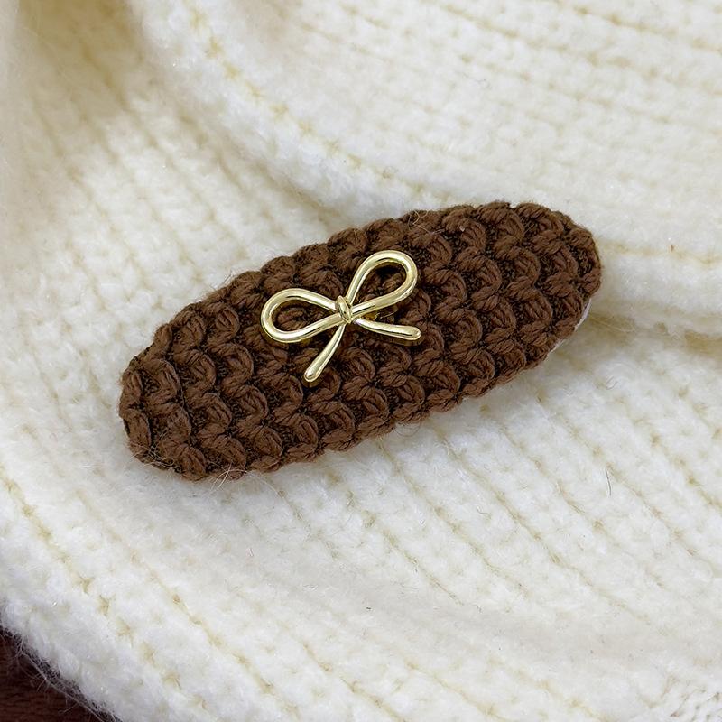 

Retro Woolen Braided Bow Hair Clips Autumn/winter Solid Color HairPins Bangs Clip for Woman Girls Sweet Cute Barrettes Headdress