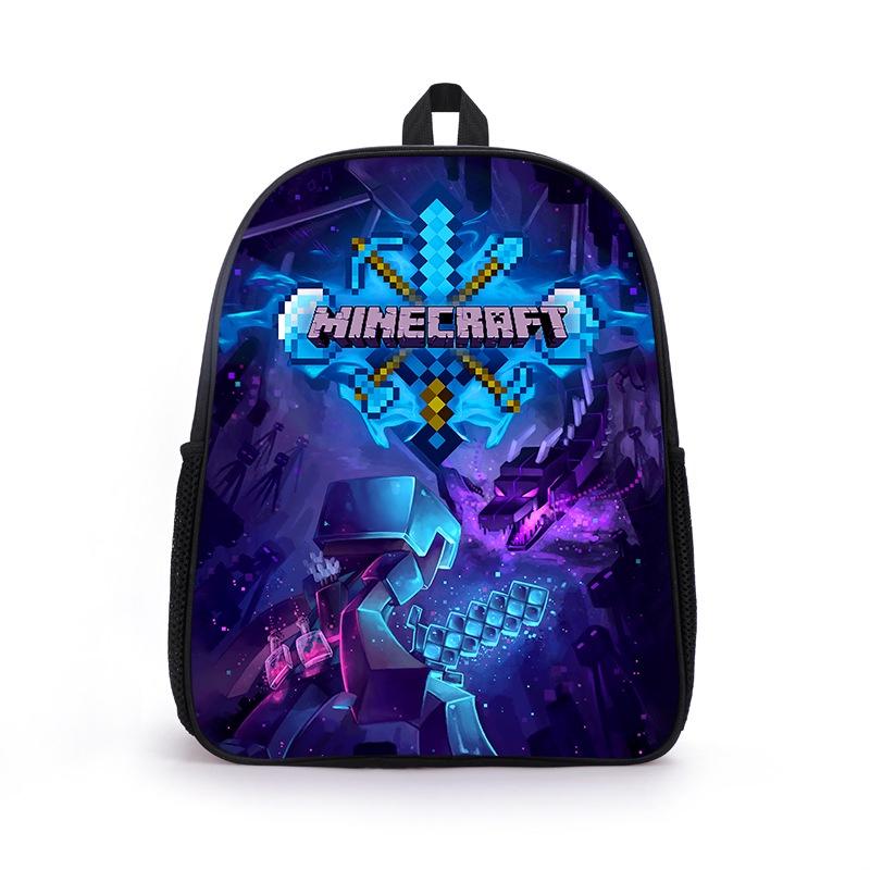 Cute Cartoon Print Minecraft Backpack For Boys And Girls Lightweight And Spacious Medium Size 36-55l Capacity