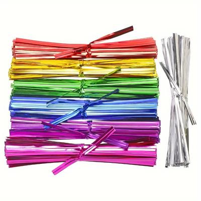 Metallische Drehverschlüsse sind perfekt zum Verschließen von Plastiktüten, als Geschenkband, als Brot- und Lebensmittelverpackungsband und als Bäckereizubehör.