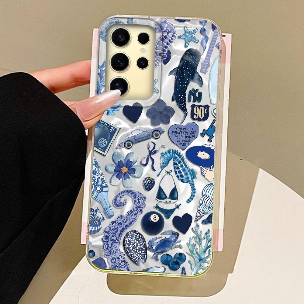 

Летний Фруктовый Солнцезащитный Водный Текстурный Женский Чехол для Телефона для Samsung Galaxy S25 Edge S24 S23 S22 S21 FE Plus Ultra Накладка-Ракушка Сумки Чехол Samsung Galaxy S23 Plus белый