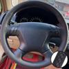 Hand-stitched Black Microfiber Leather 2003-2007 Odyssey 2005-2010 Steering Wheel Cover For Honda Accord 7 Car Accessories