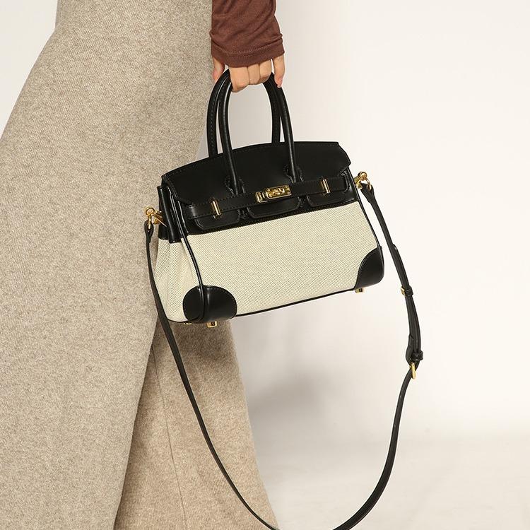 Autumn and Winter New Linen Mini Platinum Bag, High-end Fashion, Simple and Versatile, Portable Single Shoulder Oblique Span Temperament Women's Bag