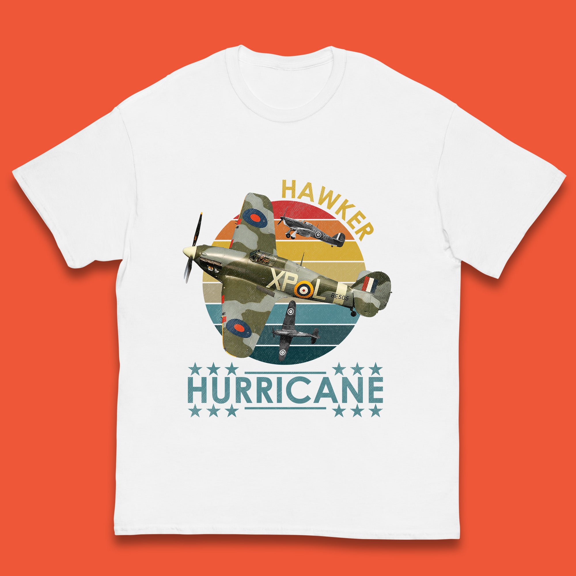 Hawker Hurricane UK Vintage WWII RAF Fighter Jet British Aircraft Royal Air Force Remembrance Day Kids T Shirt 110