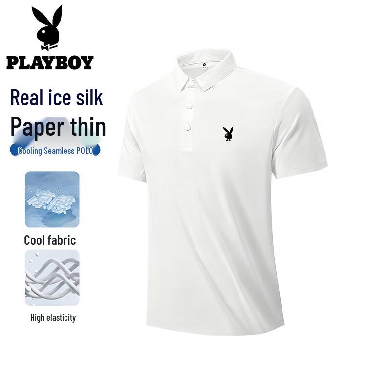 PLAYBOY Men s Ice Silk Quick Dry Polo Shirt M