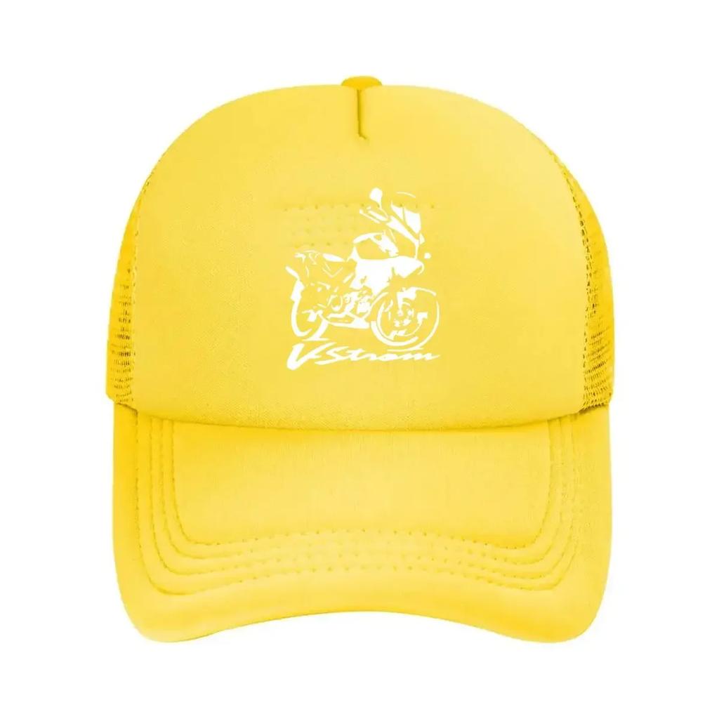 V  Strom Motorcycle Clean white outline of a    bike moto  enthusiast art Mesh Baseball Cap