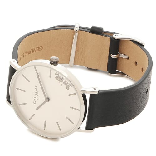 Coach Perry 36mm Quartz Watch for Men and Women, White, Black, and Beige, Leather, COACH 14503115 14503119
