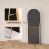 Tempered glass makeup mirror with aluminum alloy frame arch shaped 1620 * 530mm gold color