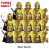 11pcs Medieval Elf Figures Orc Army Soldiers Vargr Raider Knights Building Blocks Bricks DIY Assemble War Toy Gifts for Kids Boy