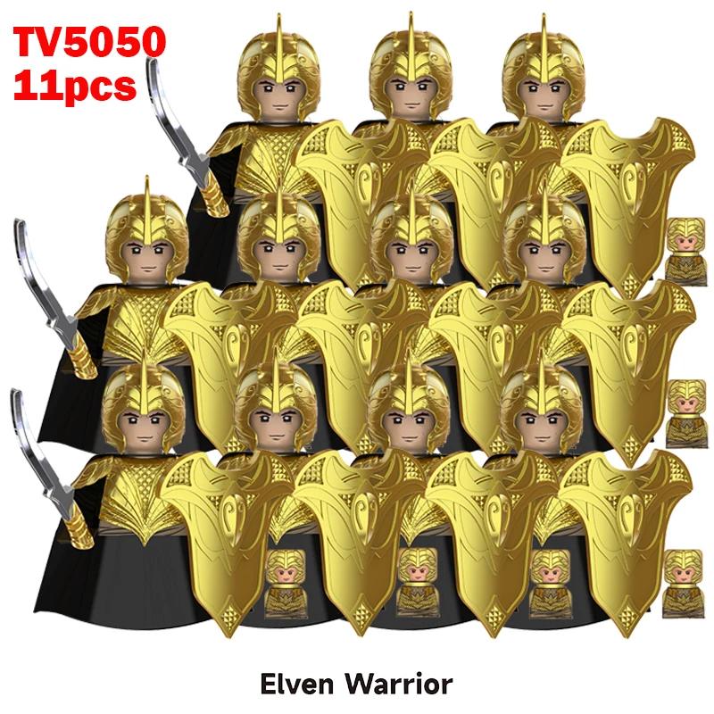 11pcs Medieval Elf Figures Orc Army Soldiers Vargr Raider Knights Building Blocks Bricks DIY Assemble War Toy Gifts for Kids Boy