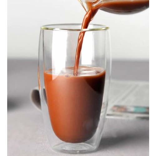 Morningplace Double-Walled Glass Tumbler, Heat-Resistant Cup (600ml)