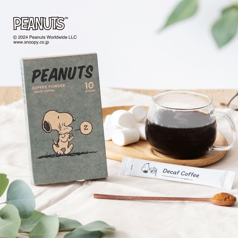 Snoopy Coffee 10 PEANUTS and Deep a Truly Authentic Decaf Caffeine Removal for Pregnant Pinnacle of Powdered Sticks, Sticks, Decaf. [Cute Characters]
